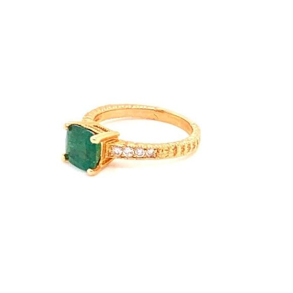 Diamond Emerald Ring 14k Gold 2.01 TCW Women Certified $3,950 914185 - Picture 5 of 9